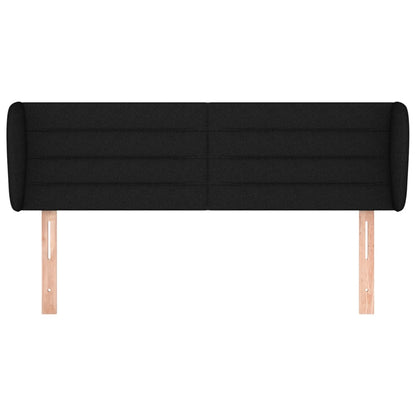 Hoofdbord met randen 147x23x78/88 cm stof zwart 147 x 23 x 78/88 cm Zwart