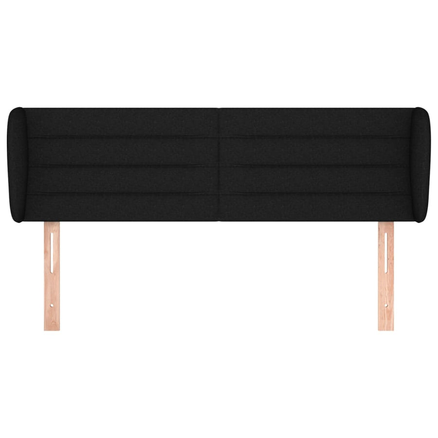 Hoofdbord met randen 147x23x78/88 cm stof zwart 147 x 23 x 78/88 cm Zwart