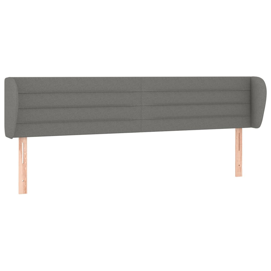 Hoofdbord met randen 163x23x78/88 cm stof donkergrijs 163 x 23 x 78/88 cm Donkergrijs