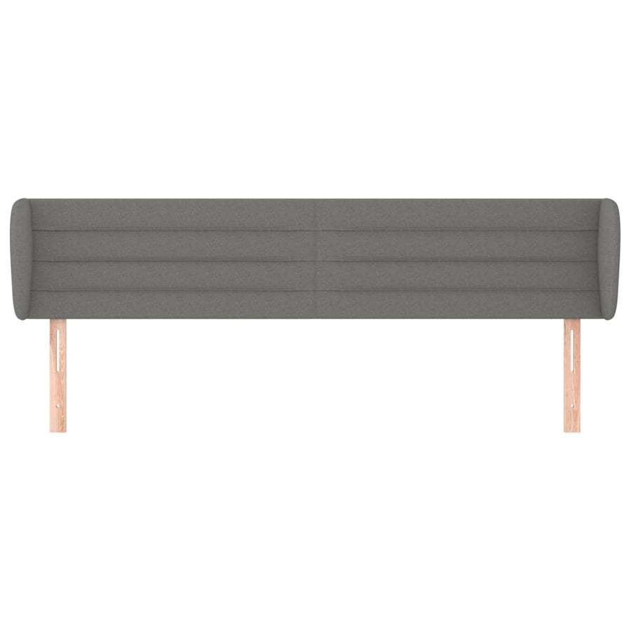 Hoofdbord met randen 163x23x78/88 cm stof donkergrijs 163 x 23 x 78/88 cm Donkergrijs