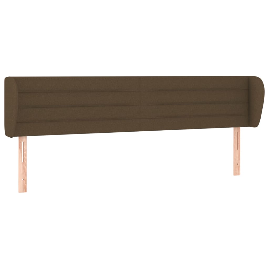 Hoofdbord met randen 163x23x78/88 cm stof donkerbruin 163 x 23 x 78/88 cm Donkerbruin