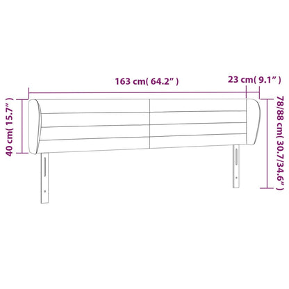 Hoofdbord met randen 163x23x78/88 cm stof donkerbruin 163 x 23 x 78/88 cm Donkerbruin