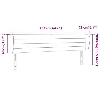Hoofdbord Met Randen Stof 1 163 x 23 x 78/88 cm Taupe