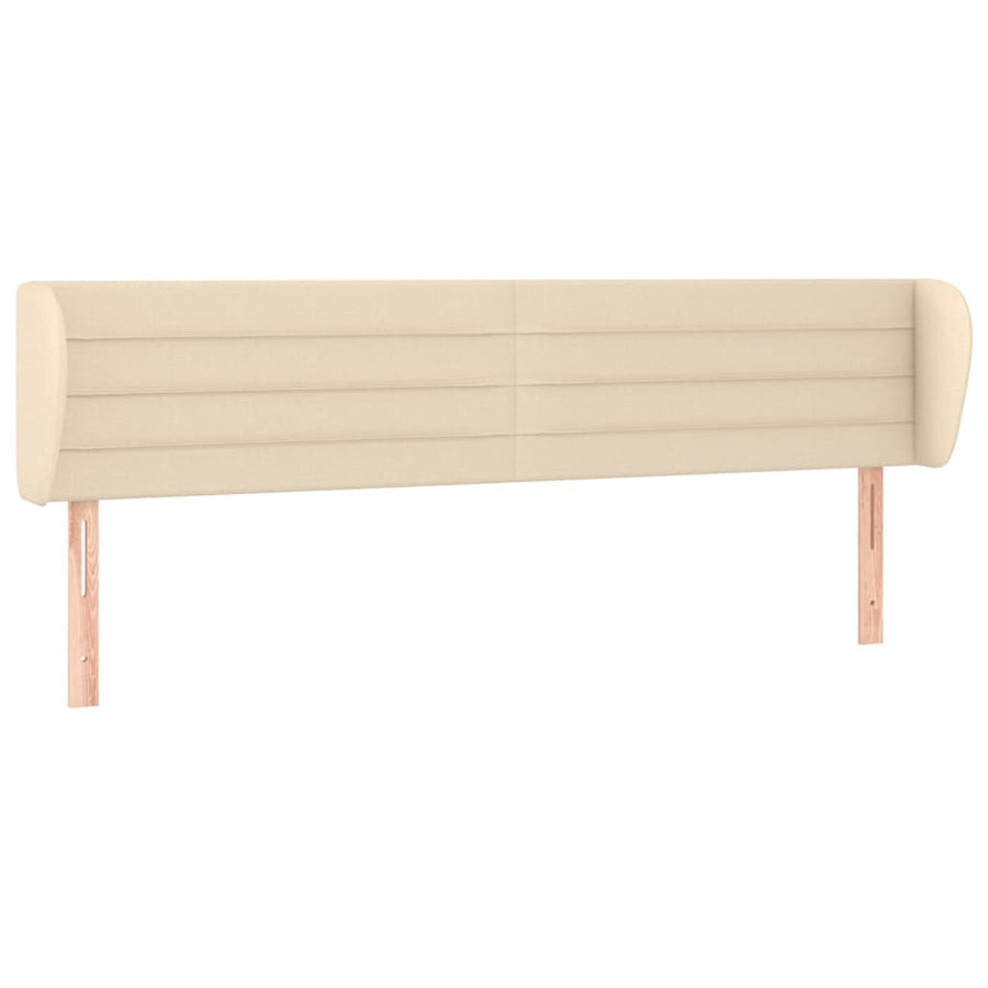 Hoofdbord Met Randen Stof Kleurig 163 x 23 x 78/88 cm Crème