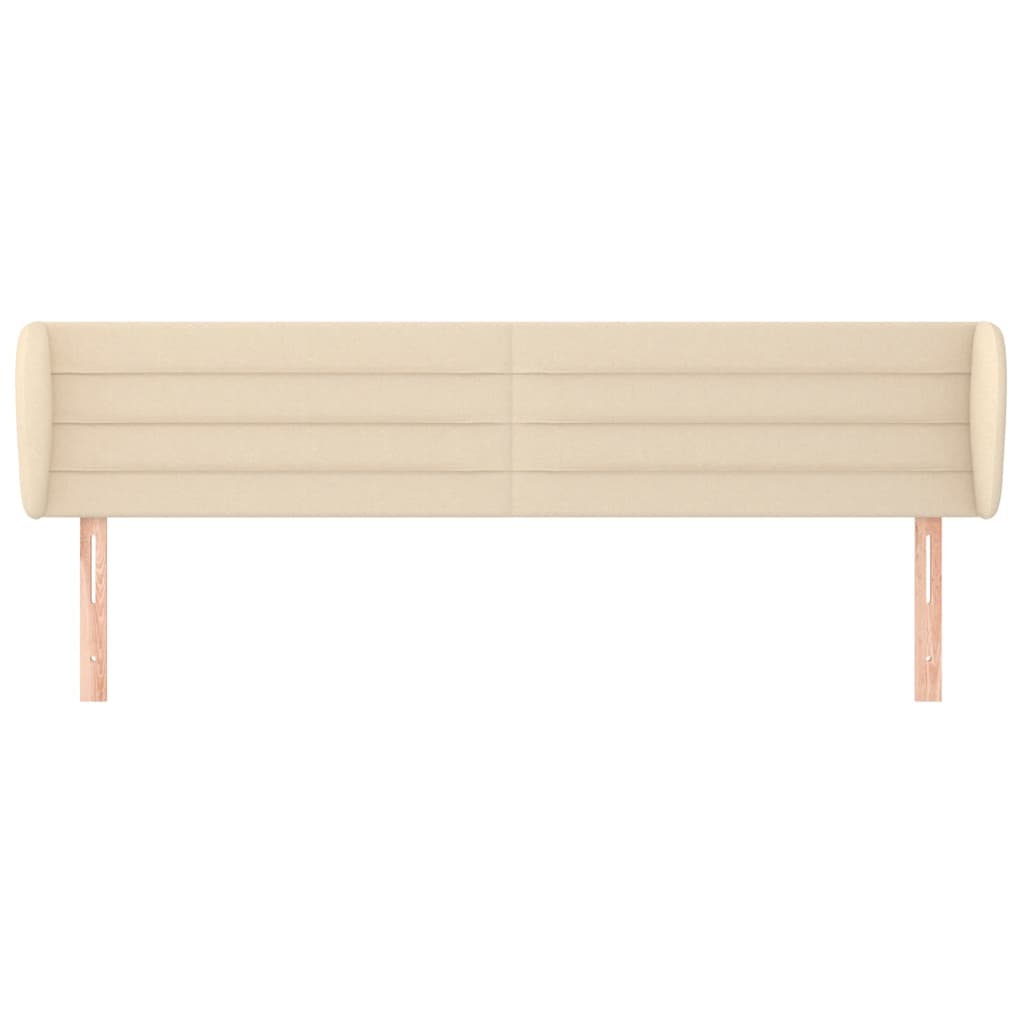 Hoofdbord Met Randen Stof Kleurig 163 x 23 x 78/88 cm Crème