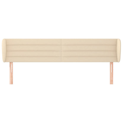 Hoofdbord Met Randen Stof Kleurig 163 x 23 x 78/88 cm Crème