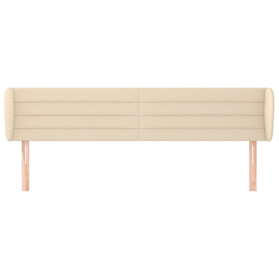 Hoofdbord Met Randen Stof Kleurig 163 x 23 x 78/88 cm Crème