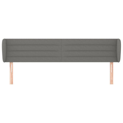 Hoofdbord met randen 183x23x78/88 cm stof donkergrijs 183 x 23 x 78/88 cm Donkergrijs