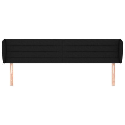 Hoofdbord Met Randen Stof 183 x 23 x 78/88 cm Zwart