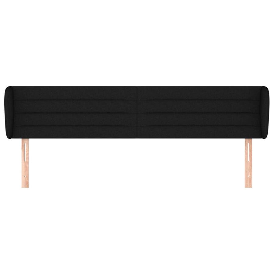 Hoofdbord Met Randen Stof 183 x 23 x 78/88 cm Zwart