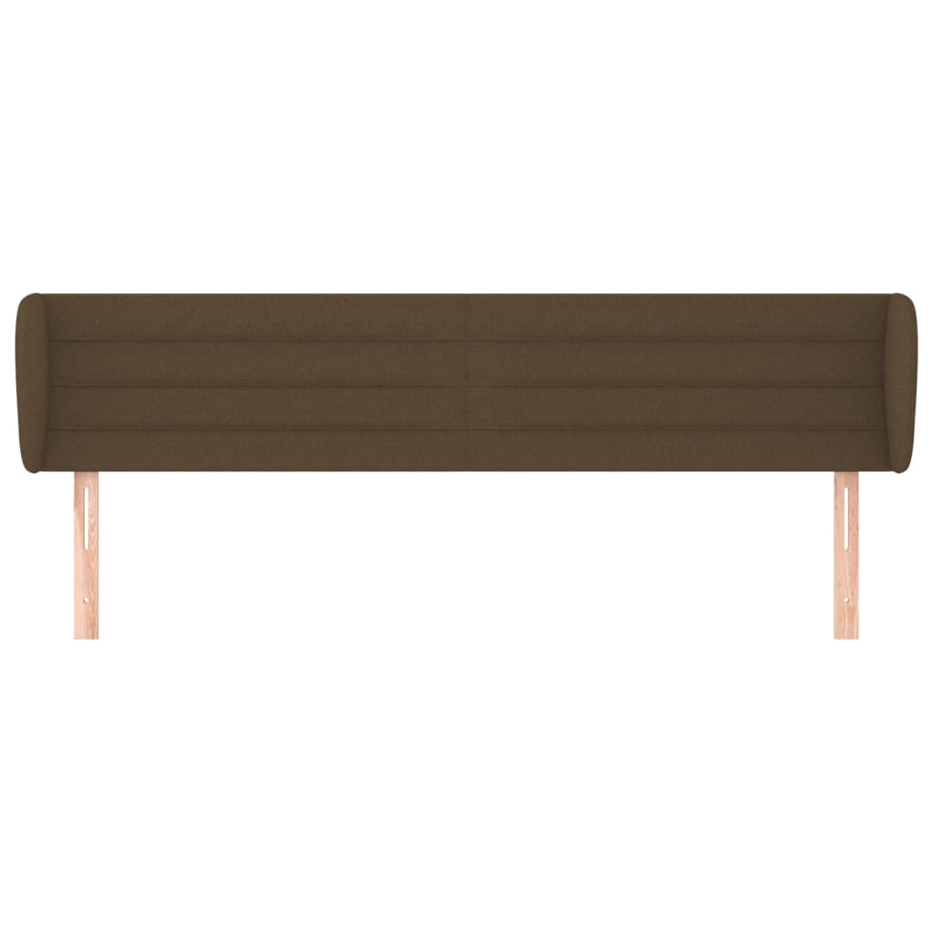 Hoofdbord Met Randen Stof 183 x 23 x 78/88 cm Donkerbruin