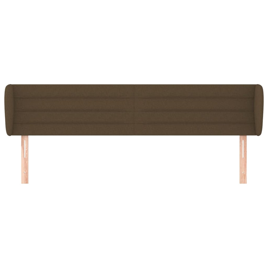 Hoofdbord Met Randen Stof 183 x 23 x 78/88 cm Donkerbruin