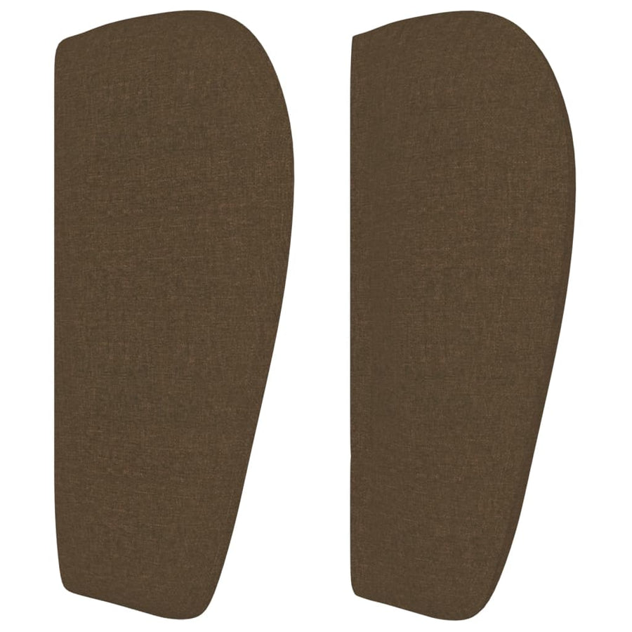 Hoofdbord Met Randen Stof 183 x 23 x 78/88 cm Donkerbruin