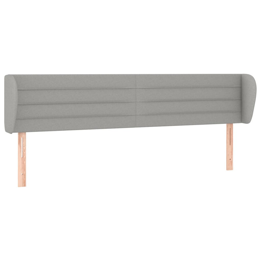 Hoofdbord met randen 203x23x78/88 cm stof lichtgrijs 203 x 23 x 78/88 cm Lichtgrijs