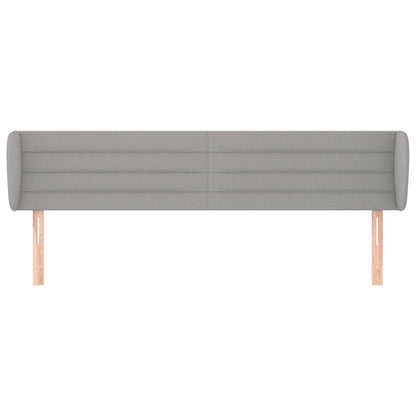 Hoofdbord met randen 203x23x78/88 cm stof lichtgrijs 203 x 23 x 78/88 cm Lichtgrijs