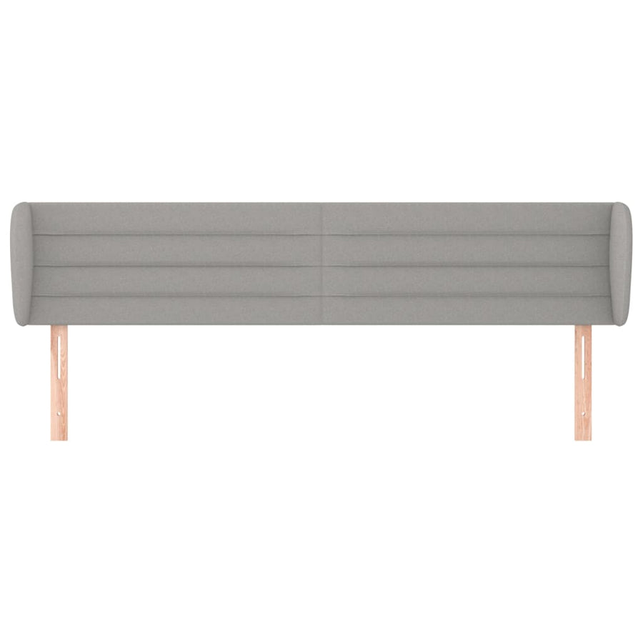 Hoofdbord met randen 203x23x78/88 cm stof lichtgrijs 203 x 23 x 78/88 cm Lichtgrijs