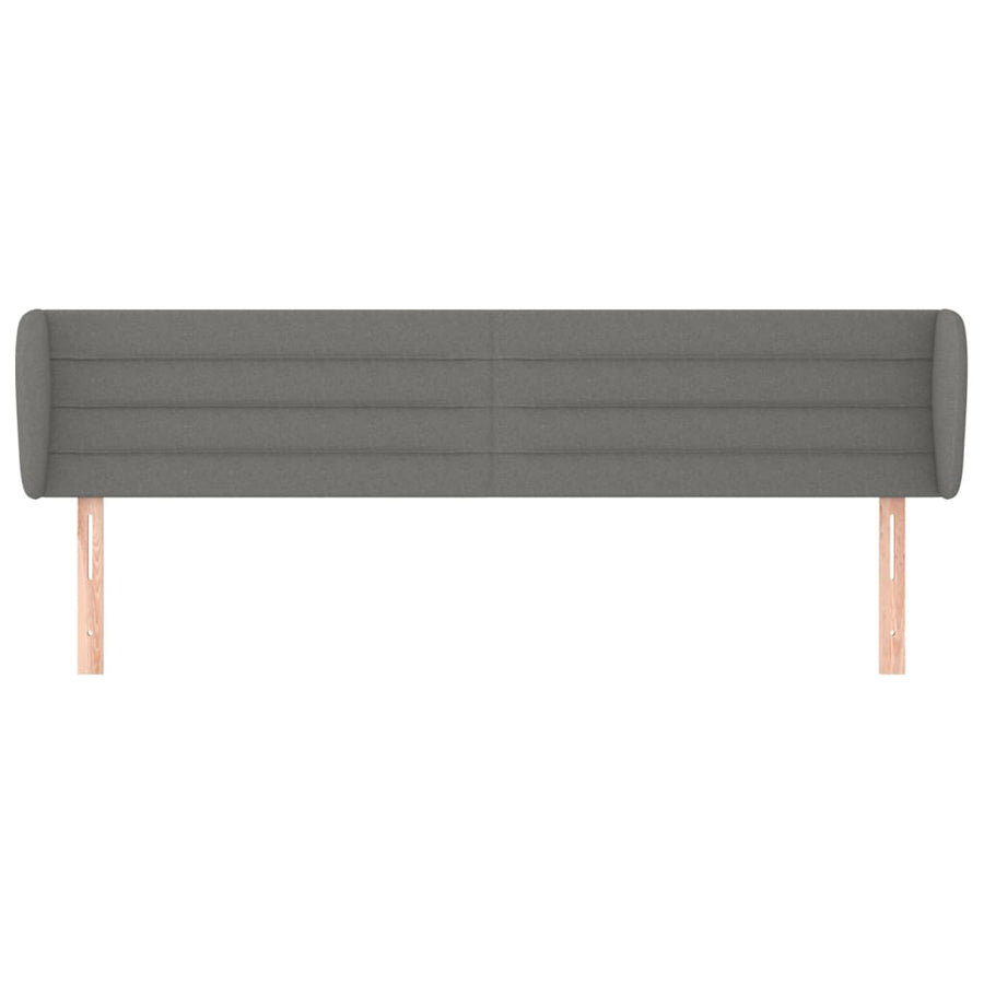 Hoofdbord met randen 203x23x78/88 cm stof donkergrijs 203 x 23 x 78/88 cm Donkergrijs