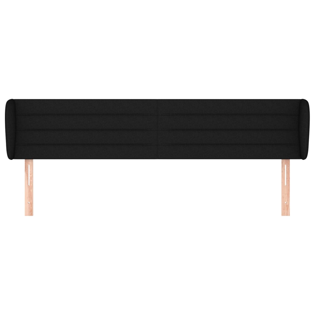 Hoofdbord met randen 203x23x78/88 cm stof zwart 203 x 23 x 78/88 cm Zwart