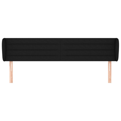 Hoofdbord met randen 203x23x78/88 cm stof zwart 203 x 23 x 78/88 cm Zwart