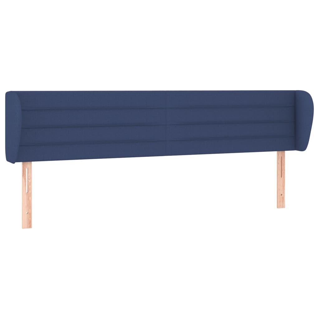Hoofdbord met randen 203x23x78/88 cm stof blauw 203 x 23 x 78/88 cm Blauw