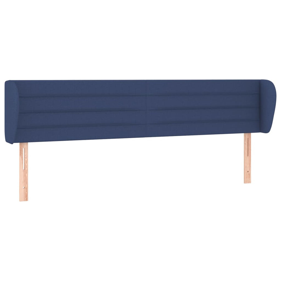 Hoofdbord met randen 203x23x78/88 cm stof blauw 203 x 23 x 78/88 cm Blauw