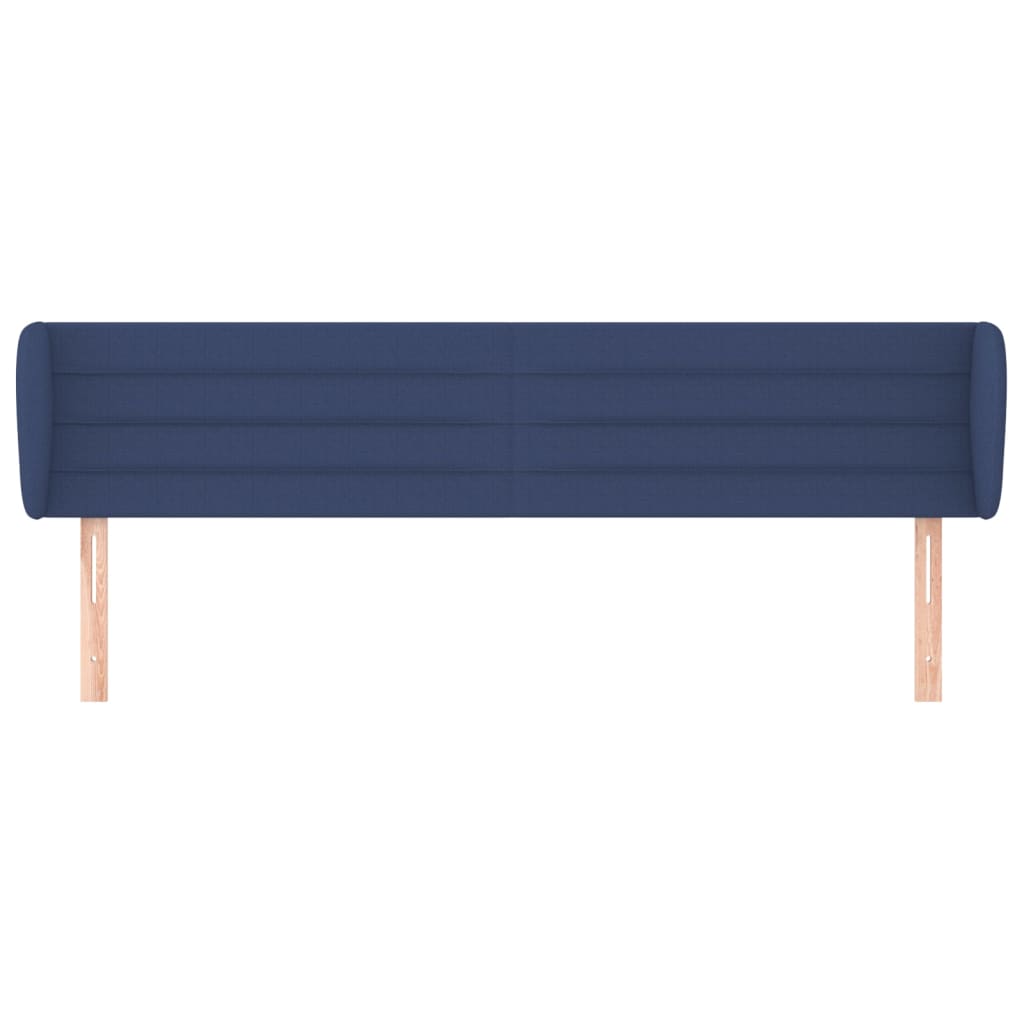 Hoofdbord met randen 203x23x78/88 cm stof blauw 203 x 23 x 78/88 cm Blauw