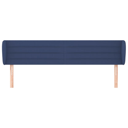 Hoofdbord met randen 203x23x78/88 cm stof blauw 203 x 23 x 78/88 cm Blauw