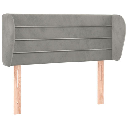 Hoofdbord Met Randen 83X23X78/88 Cm Fluweel Lichtgrijs
