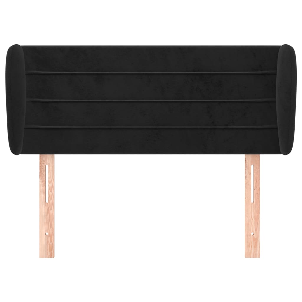 Hoofdbord met randen 83x23x78/88 cm fluweel zwart 83 x 23 x 78/88 cm Zwart