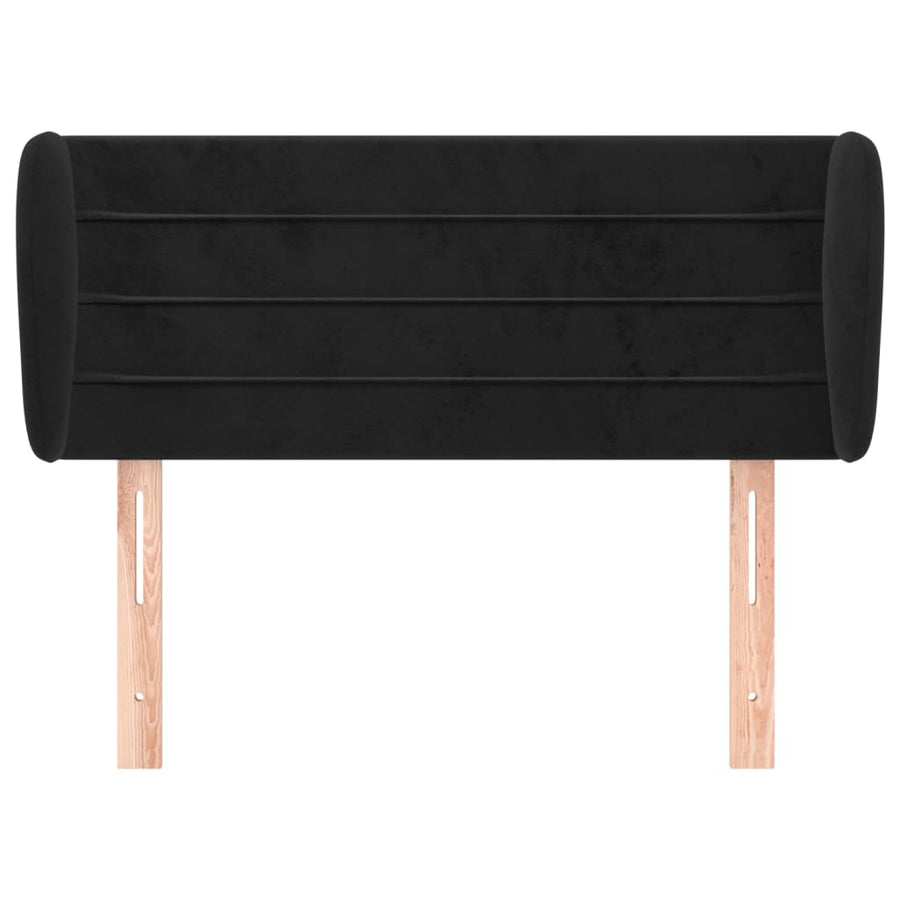 Hoofdbord met randen 83x23x78/88 cm fluweel zwart 83 x 23 x 78/88 cm Zwart