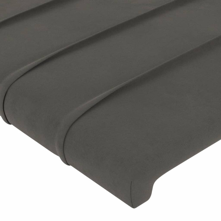 Hoofdbord Met Randen 93X23X78/88 Cm Fluweel Donkergrijs