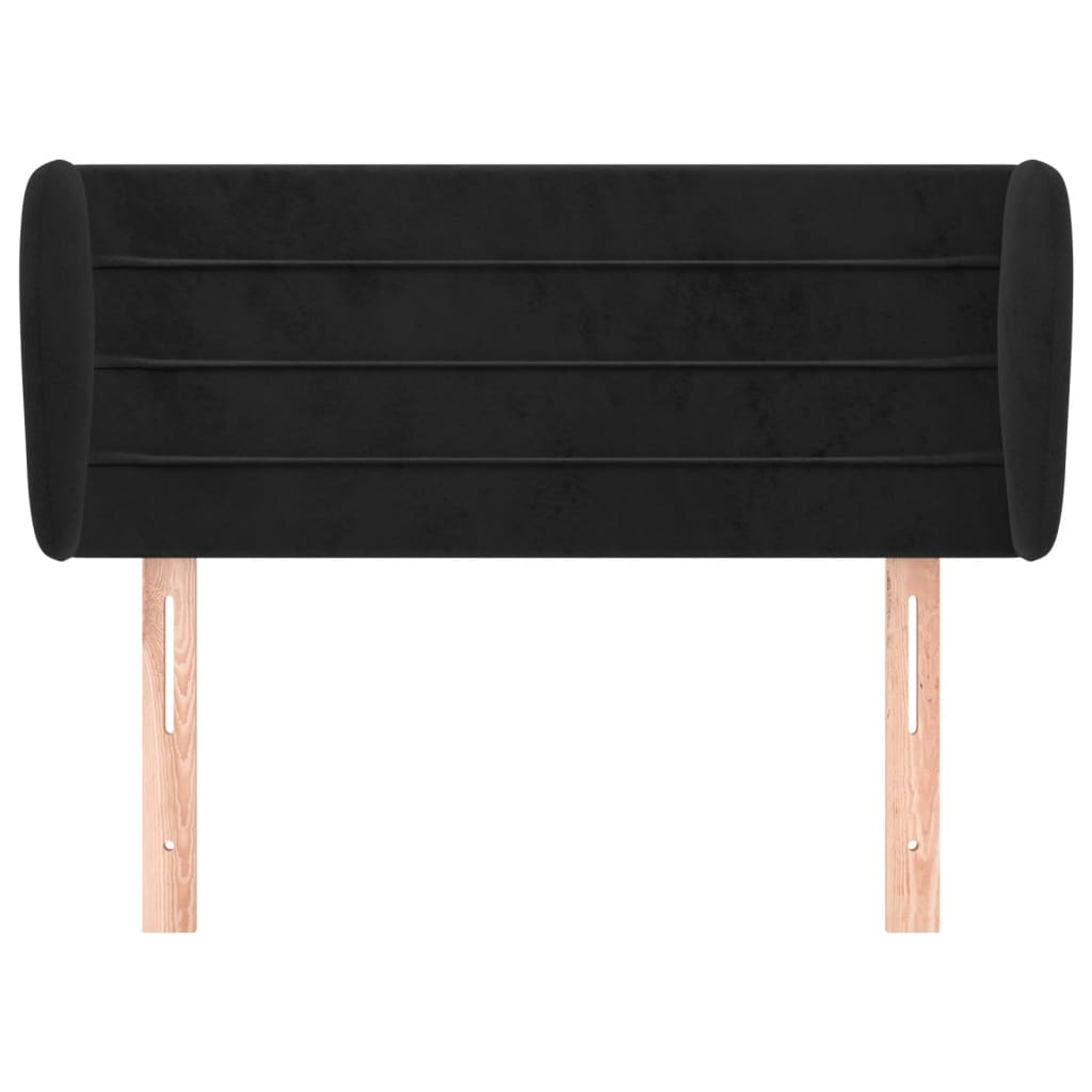 Hoofdbord Met Randen 93X23X78/88 Cm Fluweel Zwart