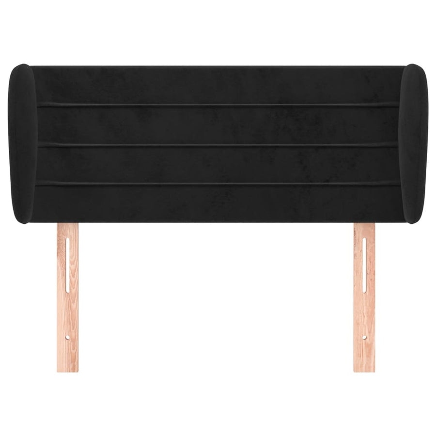 Hoofdbord Met Randen 93X23X78/88 Cm Fluweel Zwart