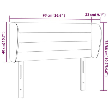 Hoofdbord Met Randen Fluweel 93 x 23 x 78/88 cm Donkergroen