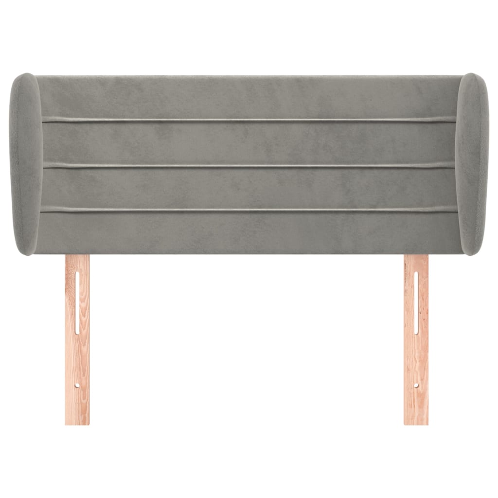 Hoofdbord Met Randen 103X23X78/88 Cm Fluweel Lichtgrijs
