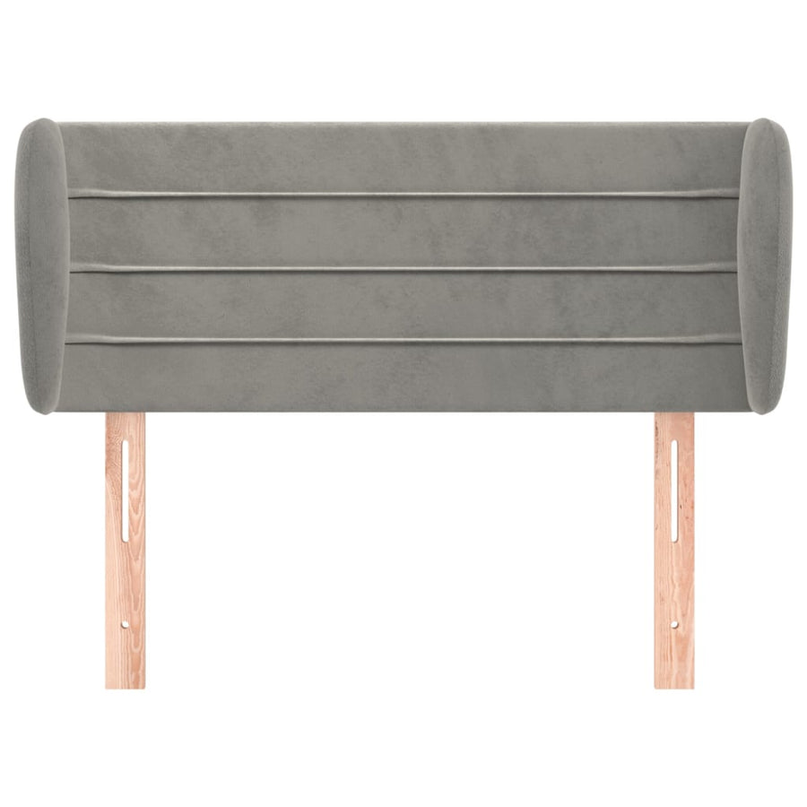 Hoofdbord Met Randen 103X23X78/88 Cm Fluweel Lichtgrijs
