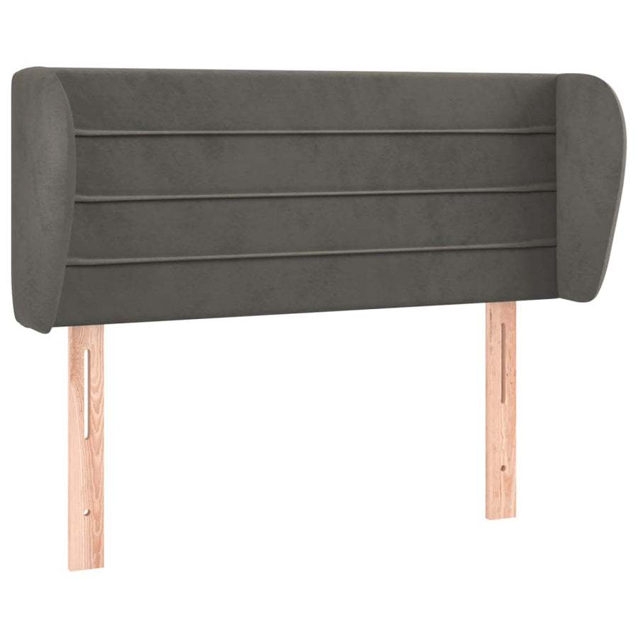 Hoofdbord Met Randen 103X23X78/88 Cm Fluweel Donkergrijs 103 x 23 x 78/88 cm