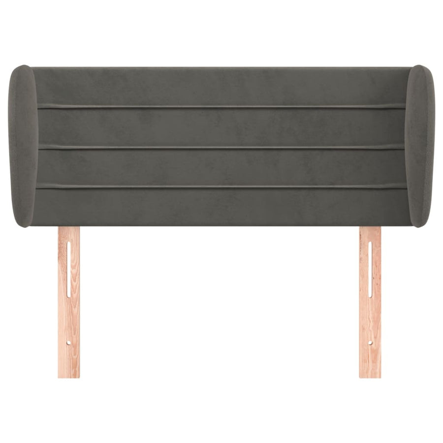 Hoofdbord Met Randen 103X23X78/88 Cm Fluweel Donkergrijs 103 x 23 x 78/88 cm