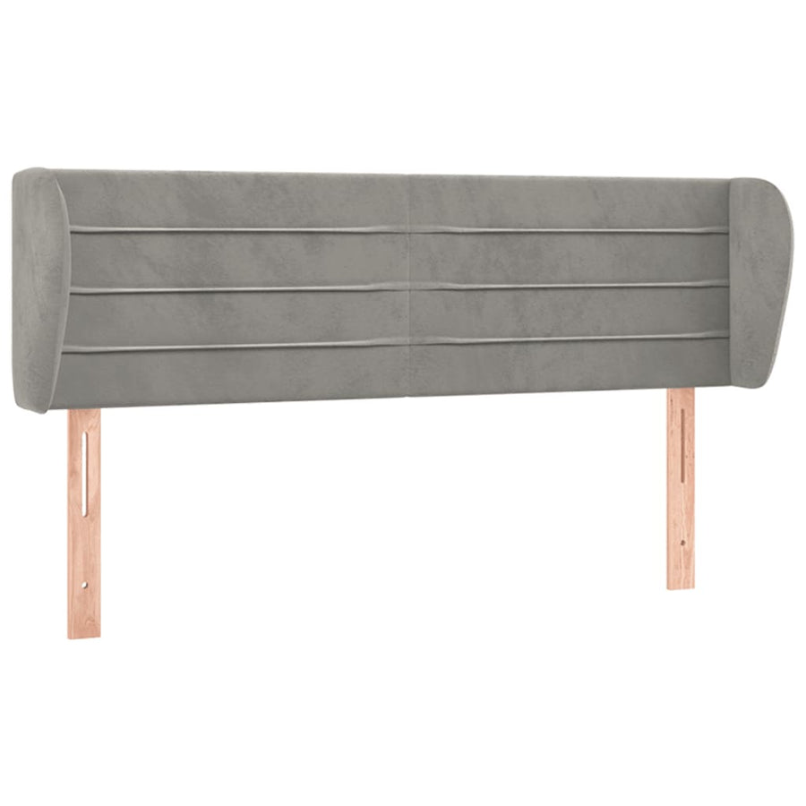 Hoofdbord Met Randen 147X23X78/88 Cm Fluweel Lichtgrijs