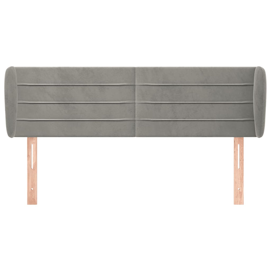 Hoofdbord Met Randen 147X23X78/88 Cm Fluweel Lichtgrijs