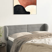 Hoofdbord 147x23x78/88 cm fluweel lichtgrijs