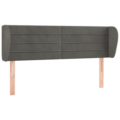 Hoofdbord Met Randen 147X23X78/88 Cm Fluweel Donkergrijs