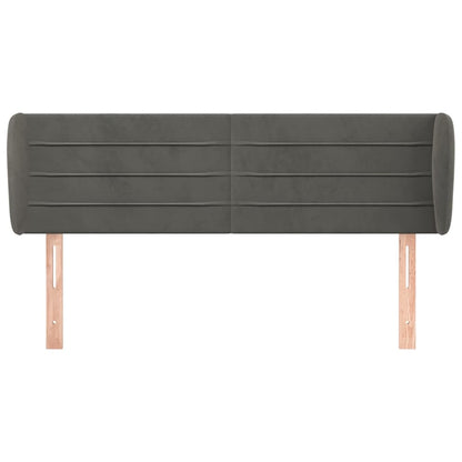 Hoofdbord Met Randen 147X23X78/88 Cm Fluweel Donkergrijs