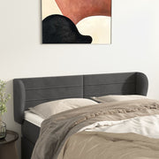 Hoofdbord fluweel 147x23x78/88 cm donkergrijs