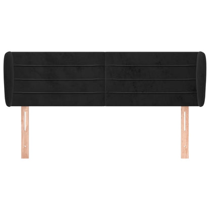 Hoofdbord Met Randen 147X23X78/88 Cm Fluweel Zwart