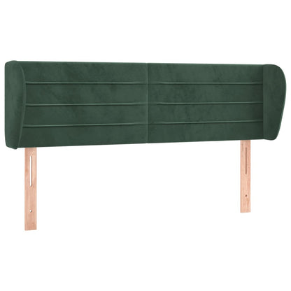Hoofdbord Met Randen Fluweel 147 x 23 x 78/88 cm Donkergroen