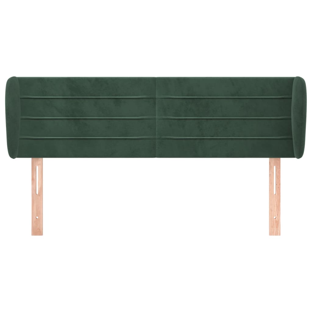 Hoofdbord Met Randen Fluweel 147 x 23 x 78/88 cm Donkergroen