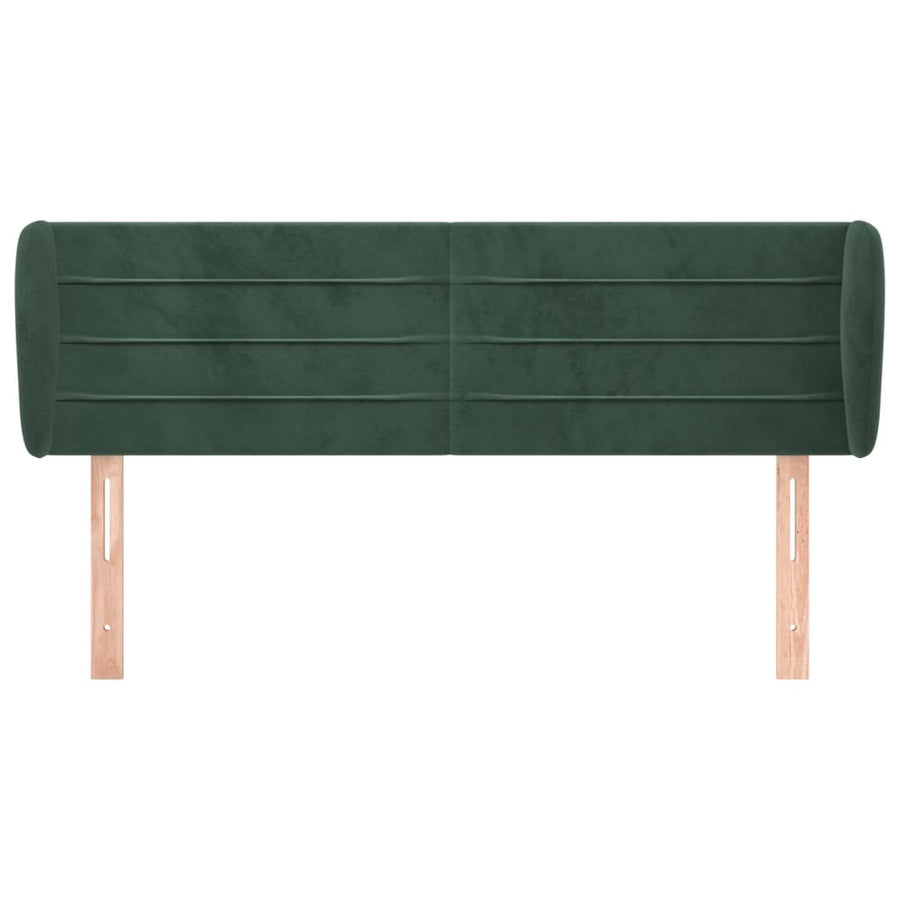 Hoofdbord Met Randen Fluweel 147 x 23 x 78/88 cm Donkergroen