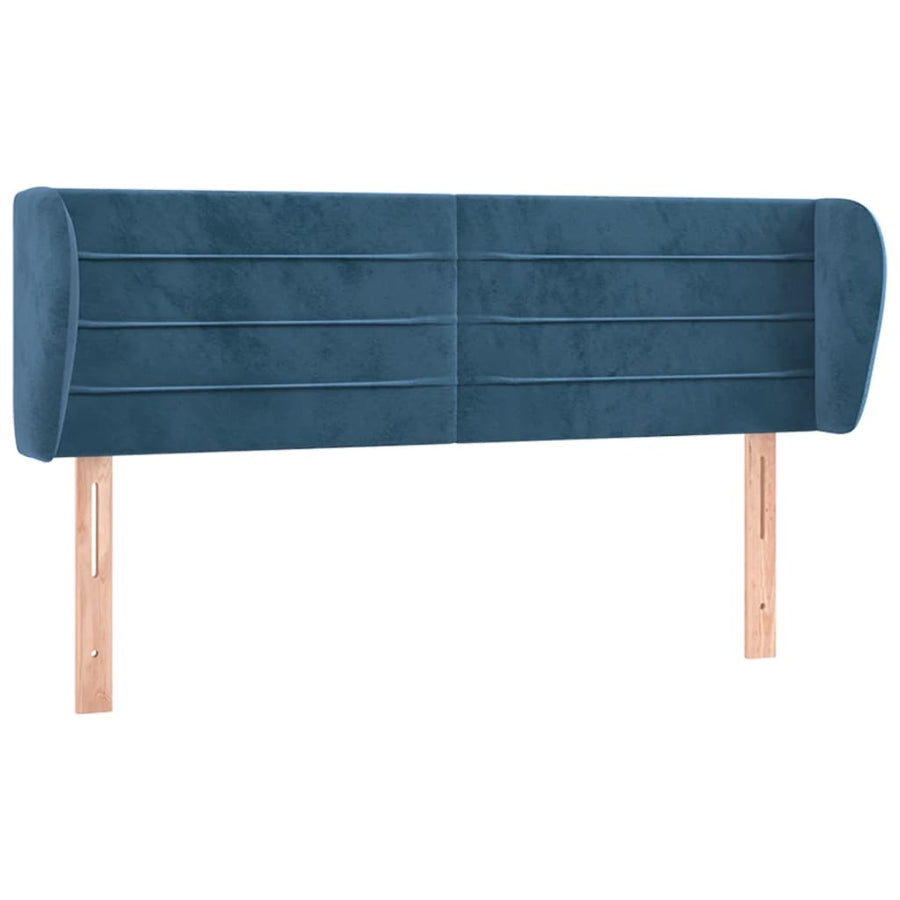 Hoofdbord Met Randen 147X23X78/88 Cm Fluweel Donkerblauw