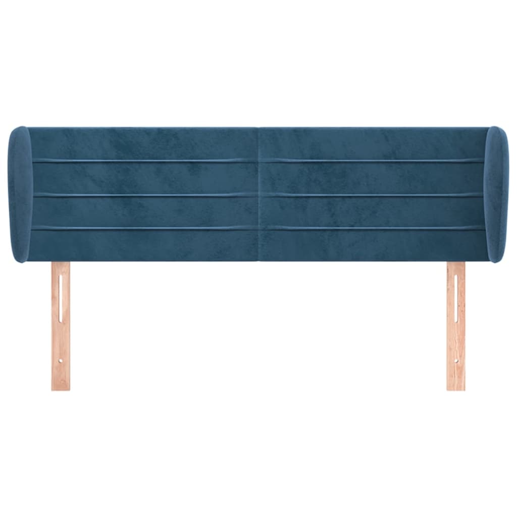 Hoofdbord Met Randen 147X23X78/88 Cm Fluweel Donkerblauw